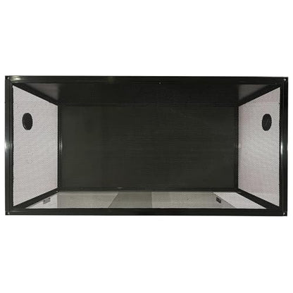 Spacious 120 Gallon Reptile Enclosure - 4x2x2 ft Large Snake & Bearded Dragon Cage with Sliding Glass Doors, Heavy-Duty Ventilated Screen Top, Easy Assembly Terrarium, Black Color