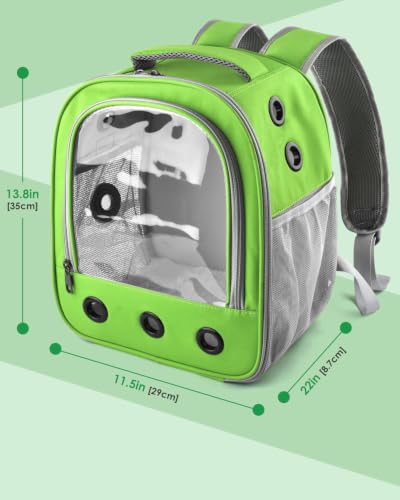 DBNESS Guinea Pig Carrier Backpack, Portable Rabbit Travel Carring Bag for Pet Bunny Chinchilla Bearded Dragon Hamster Parrot Outgoing Pouch Case with Water Bottle Holder & Detachable Pad (Dark Green) - color: Dark Green