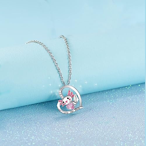 M&Ostyle Cute Axolotl Necklace for Girls Boys Crystal Pendant Necklaces Gifts Jewelry Gifts for Girls Daughter Boys Son Granddaughter Niece Birthday Christmas Graduation Gift