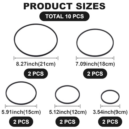 10pcs Fish Feeding Rings Set, 5 Sizes Floating Aquarium Plant Corral | Round Fish Tank Aquarium Accessories for Betta, Goldfish, Turtle (Black)