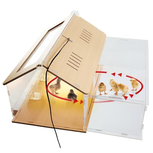 5 in 1 Chick Starter Kit 40-50 Chick Brooder Box Small Chicken Coop | Brooder Heat Lamp 2,Baby Chicken Box,Chicken Feeder,Waterer,Thermo-hygrometer