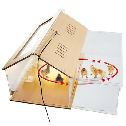 5 in 1 Chick Starter Kit 40-50 Chick Brooder Box Small Chicken Coop | Brooder Heat Lamp 2,Baby Chicken Box,Chicken Feeder,Waterer,Thermo-hygrometer