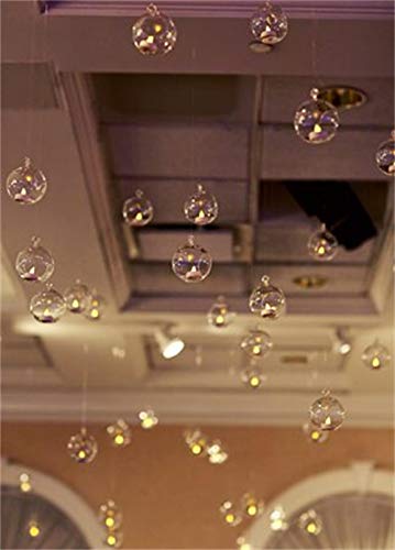 Wedding Hanging Glass Orbs, 18 Pcs Glass Tea Light Terrarium, Hanging Glass Globes, Globe Terrarium, Tea Light Holders, Wedding Decor Indoor Outdoor - size: 18