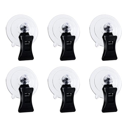 SLSON Fishes Veggie Seaweed Plant Suction Cup Clip Feeding Tool Feed Holder Aquarium Accessories for Fish Tank Fish Feeder Clips (6Pack Black) - color: 6Pack Black