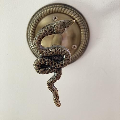 Animal Hook, Curtain Hold Back, Tie Back, Jewellery Hook, Antique Brass, Iron (Snake) - style: Snake