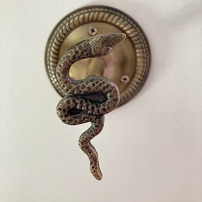 Animal Hook, Curtain Hold Back, Tie Back, Jewellery Hook, Antique Brass, Iron (Snake) - style: Snake