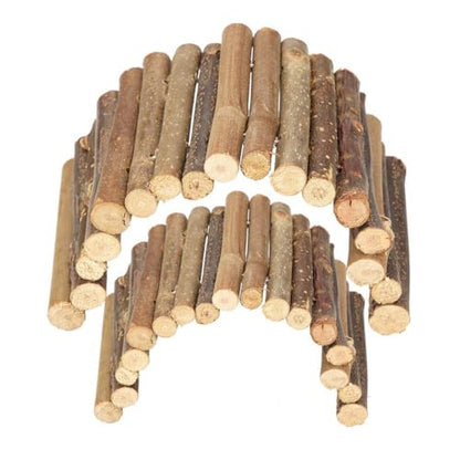 Pssopp Twig Ladder Wooden Fun Bridge for Guinea Pigs Hamster Rat Small Animal(M)