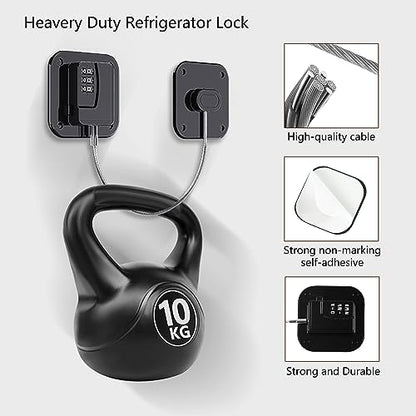 Refrigerator Lock, Heavy Duty Fridge Lock, Combination Lock for Refrigerator Cabinets, Drawers, Safety Lock, Easy Install No Keys Needed (Black-3Pack) - color: Black-3Pack