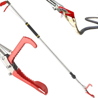 Snake Tong Reptile Grabber, 66 Inch Snake Clamping Tool for Safe Snake Handling and Rattlesnake CaptureMade of Stainless Steel tubing Sponge Handles and Plastic.