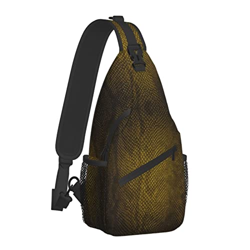 Snake Skin Sling Bag Animal Crossbody Chest Daypack Casual Backpack Women Shoulder Bag For Travel Picnic - color: Snake 07