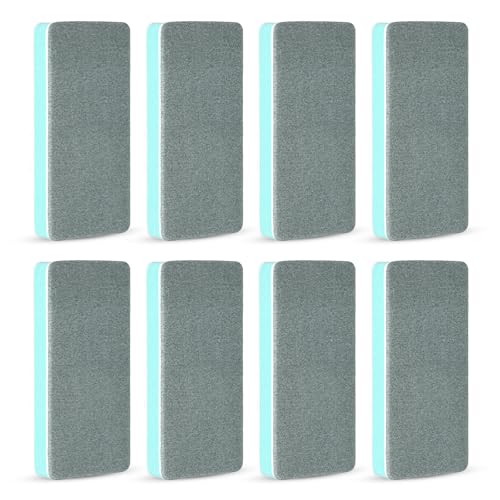 8pcs Double-Sided Fish Tank Cleaning Brushes, EVA Aquarium Sponge Brush Scrubber Cleaner Fish Tank Cleaning Tool for Aquarium Glass & Home Kitchen (Blue and White)