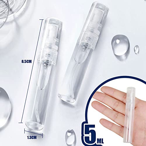Fandamei Mini Spray Bottle, 10 Pack 5ml Mini Plastic Spray Bottle Empty, Fine Mist Refillable Mini Perfume Bottle, Perfume Atomizer, Small Sample Containers, Plastic Portable Travel Bottle, Clear - size: 5ml