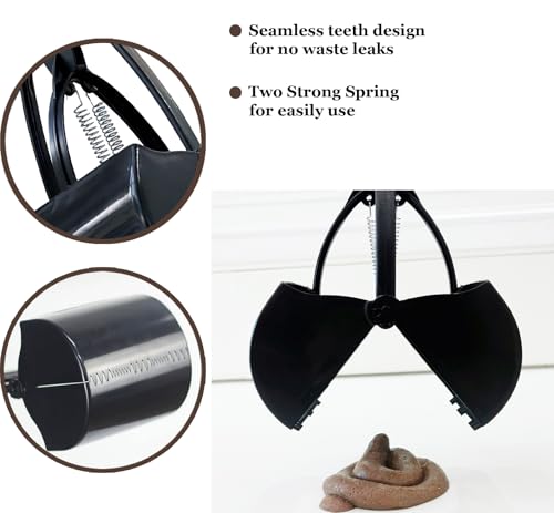2-Pack Pooper Scooper for Large Small Dogs Heavy Duty, 32" Long Handle Poop Scoops for Yard, Grass, Gravel, Dog Poop Grabber with High Strength Material and Durable Spring（Green&Black） - size: 2 Pieces(32-inch length)