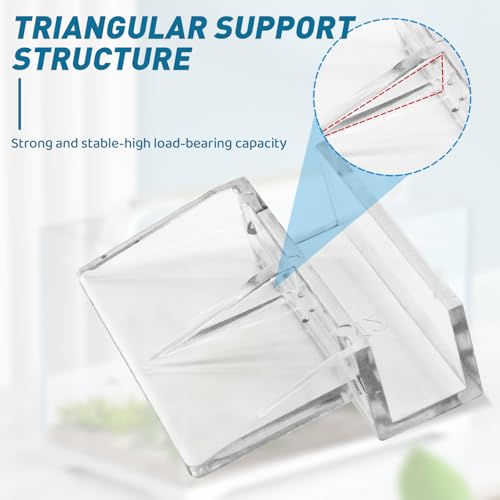 LINLAN 1/4-inch 12 Pieces Aquarium Cover Bracket, Fish Tank Lid Clips Acrylic Aquarium Cover Clip Support Holder, for Rimless Aquariums - size: Fits 1/4" Glass