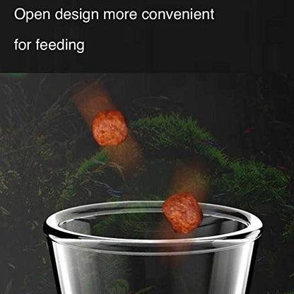 Aquarium Shrimp Feeding Tube and Dish, Clear Crystal Glass Fish Tank Shrimp Feeder Tube Tray - size: 8" + 1 Tray