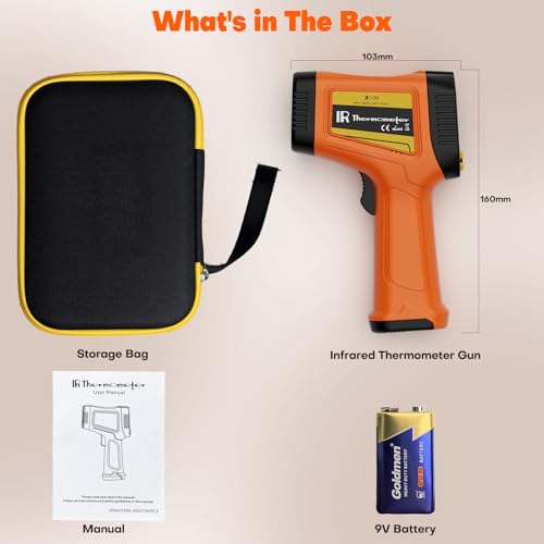 Infrared Thermometer Temperature Gun 2732°F 50:1 Dual Laser | IR Temp Gun for Industrial Furnace Kiln Foundry Steel Welding HVAC Engine Diagnostic Maintenance Tool - color: -58°F to 2732°F ，Dual-Laser