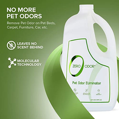 Zero Odor Pet Odor Eliminator, Air and Surface Odor Remover for Carpet, Furniture, and Pet Beds, Refill, 64 oz - size: 64 Fl Oz (Pack of 1)