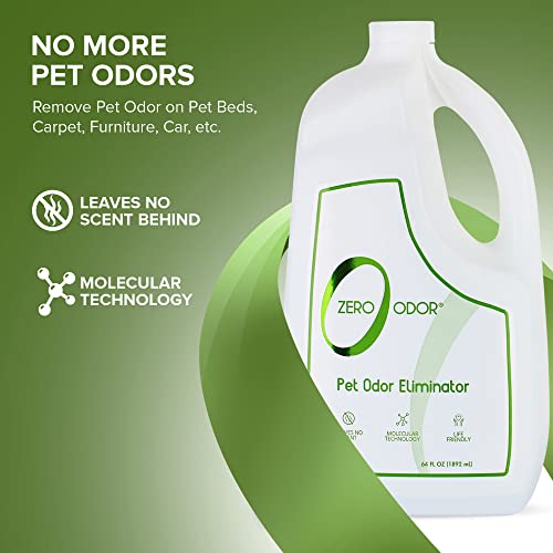 Zero Odor Pet Odor Eliminator Refill for Dog & Cat Urine, Carpet Deodorizer | Enzyme-Free, Urine Smell Eliminator for Pet Beds, Litter Areas & Furniture, No Lasting Scent, 64 FL OZ - size: 64 Fl Oz (Pack of 1)