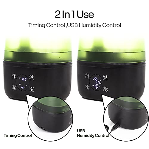 REPTI ZOO Reptile Automatic Fogger 2 IN 1 Digital Timing & Hygrostat Humidifier Remote Control 4L Large Tank Reptile Terrarium Fogger with Extended Hose for Bearded Dragon/Lizard/Gecko/Snake/Tortoise
