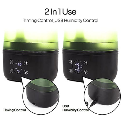 REPTI ZOO Reptile Automatic Fogger 2 IN 1 Digital Timing & Hygrostat Humidifier Remote Control 4L Large Tank Reptile Terrarium Fogger with Extended Hose for Bearded Dragon/Lizard/Gecko/Snake/Tortoise
