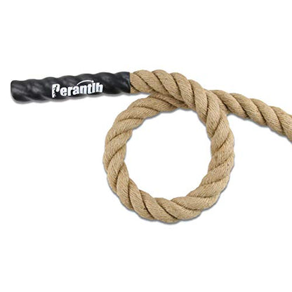 Perantlb Outdoor Climbing Rope for Fitness and Strength Training, Workout Gym Climbing Rope, 1.5'' in Diameter, Length Available: 8,10, 15, 20, 25, 30,40, 50 Feet… - size: 10 ft, style: With Hook