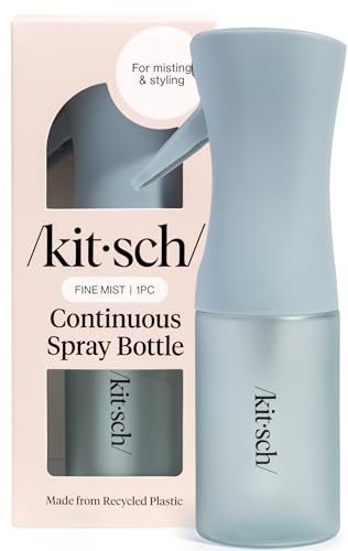 Kitsch Continuous Spray Bottle for Hair – Haze Blue, 150ml | Fine Mister Spray Bottle & Water Spray Bottle – Recycled Hair Spray Bottle – Spray Bottles for Cleaning, Styling, & More - color: Haze Blue