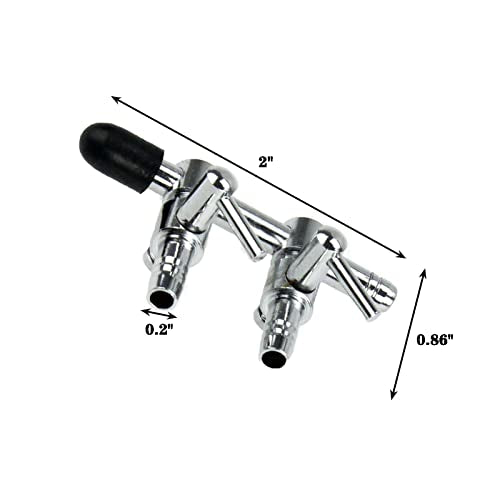 AQUANEAT Aquarium Air pump Splitter,Fish Tank Air Valve, Metal Control Valve for Pump Accessories(X-Small 2 Way) - size: X-Small