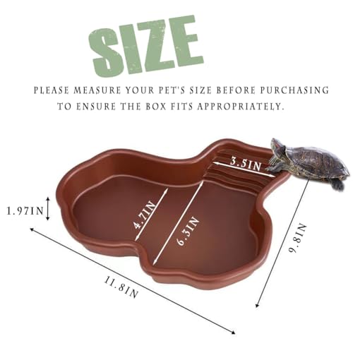 Reptile Habitat for Turtle Salamander Bearded Dragon Lizard Gecko | Water Pool for Turtle Bathing Pool, Accessories & Enclosure for Frog Snake, Food Feeding Bowl, Tweezers & Bath Tub Set