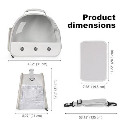 Bearded Dragon Carrier,Lizards Carrier, Small Animal Travel Carrier for Hedgehog Rat Parrot Bird Guinea Pig, Portable Guinea Pig Travel Carrier for 2(Grey) - color: Grey