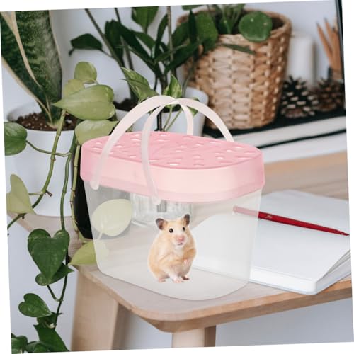 VANZACK 2pcs Pet Carrier for Dogs Cats Portable Travel Crate Reptile Boxes Turtle Containers - color: Pink