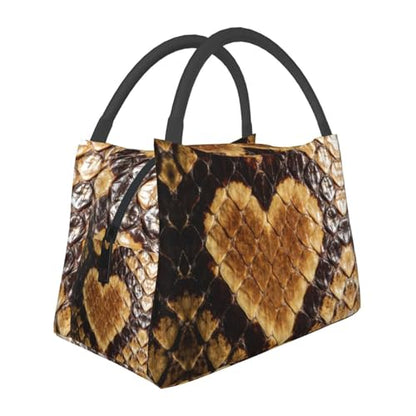 Lunch Bag For Women Men Snake Scales Lunch Tote Bags Insulated Reusable Lunchbox For Work Travel Picnic