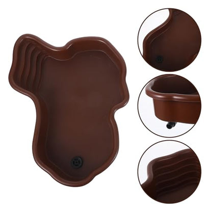 Kichvoe Ultralarge Turtle Bathing Pool Resistant to Cracks with Ramp and Basking Platform, Abs Material Reptile Turtle Soaking Tub Easy to Grip Design for Terrarium and Aquarium Use