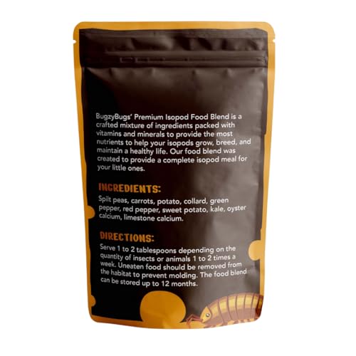 Isoblend Premium Isopod Food Bundle Vegetable Dry Blend and Shrimp Treat Protein Rich Food Source for Feeders Insects Reptiles Invertebrates