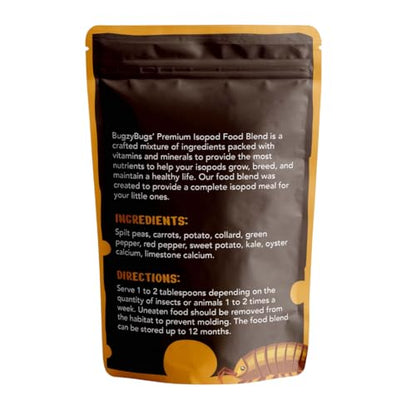 Isoblend Premium Isopod Food Bundle Vegetable Dry Blend and Shrimp Treat Protein Rich Food Source for Feeders Insects Reptiles Invertebrates