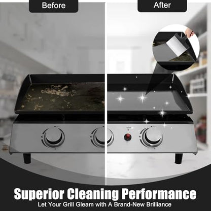 Grill Scraper, Griddle Scraper, Food Scraper with Handle for Blackstone Grill Accessories,Outdoor Barbecue Tools,Stainless Steel Scraper for Blackstone, Flat Top Grill Cleaning, Easy to Remove Stain - style: Grill Scraper