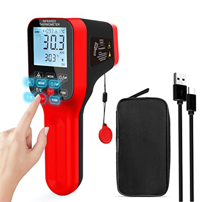 High Temp Thermometer, -58℉~2912℉ Non-Contact Digital Laser Temperature Gun with Color LCD Display for Cooking, Industrial HVAC Forge Metal