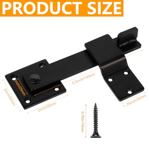 5.5" Fence Gate Latch Heavy Duty for Wooden Fence Gate Latch for Outdoor, Cabinet, Shed, Sliding Doors and Farm Gate