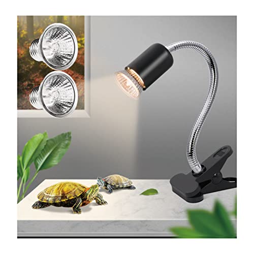 Heat lamp for reptiles，UVA UVB Turtle Heating Lamp with Two Heat Bulbs, Turtle Basking Light with 360° Rotatable Hose & Clamp & Adjustable Switch for Bearded Dragon Reptiles Turtle Lizard Snake - style: Reptile Heat Lamp