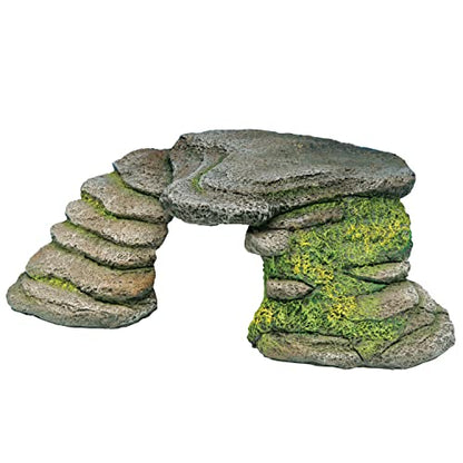 PENN-PLAX Reptology Shale Scape Step Ledge – Decorative Resin for Aquariums & Terrariums – Great for Reptiles, Amphibians, and Fish – Small - size: Small