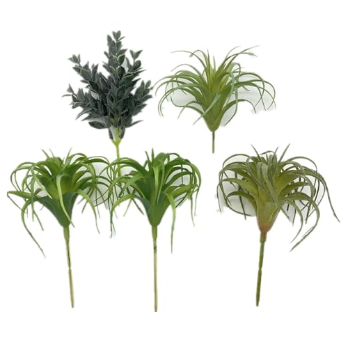 POANTA 5 Pack Assorted Artificial Succulents Air Plants Set Unpotted Realistic Greenery Plants Home Garden Decoration