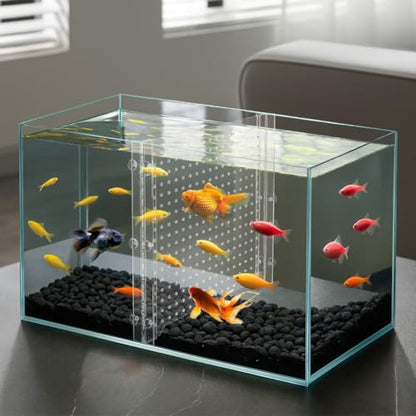 UNICRAFTALE Acrylic Fish Tank Divider Transparent Aquarium Divider Adjustment Clear Fish Tank Separator Set with 12Pcs Suction Cups Fishes Tanks Separator for Betta Fishes 10.98"x11"x0.12"