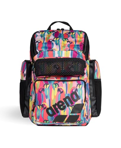 ARENA One Go Swim Backpack Travel Large Size Athletes Sports Equipment Bag 45 Liters - color: Arena Tropical Delight