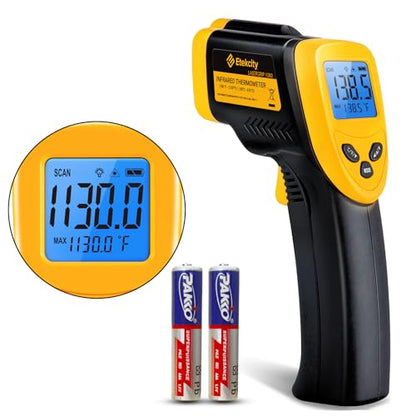 Etekcity Infrared Thermometer Laser Temperature Gun, -58°F~1130°F | Cooking, Pizza Oven, BBQ, Meat, Kitchen, Reptile, HVAC, Adjustable Emissivity, MAX Display, High Temperature - color: Laser Yellow, style: Advanced