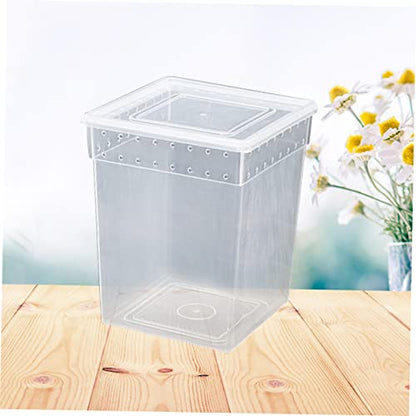 Breeding Box for Reptiles Lightweight Spider Lizard Habitat Ventilated Feeding Container Buckles for Safe Transport and Quarantine