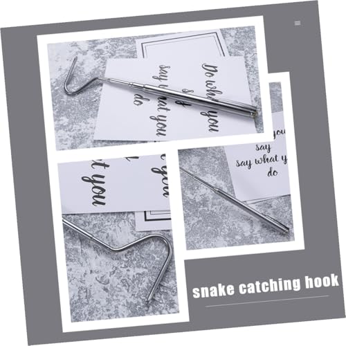 Toyvian 2pcs Stainless Steel Telescoping Snake Catcher Hooks Reptile Grabbing Tools with Smooth Edges for Safe Handling and Feeding of Snakes and Lizards