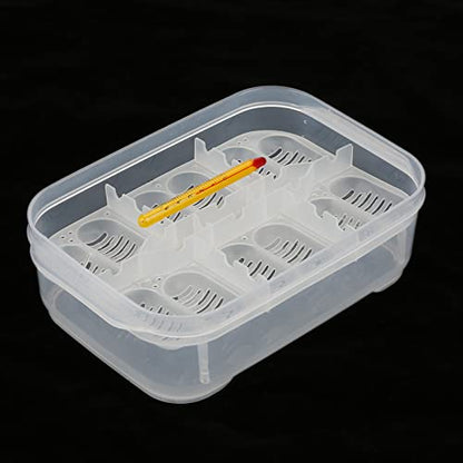 YUYTE Box for Snakes 12 Grids Snakes Lizards Reptiles Eggs Incubator Tray with – and Easy to Egg Hatcher Box, Ideal for Hatching, Lizards, Geckos, and More
