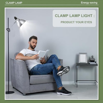 Macarrie 6 Pcs Adjustable Clamp Lamp Light with Aluminum Reflector Up to 150 Watt (No Bulb Included) E26 Socket SPT-2 18awg 6FT Cord (5.5 Inch) - size: 5.5 Inch