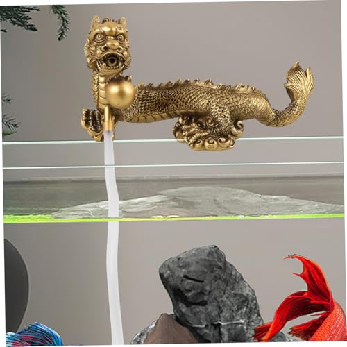 Chinese Dragon Waterfall Fountain Spitter Decoration for Aquariums Elegant Design Energy Efficient for Zen Garden and Fish Tank Accents