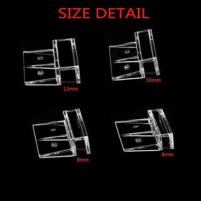 4pcs Clear Color Acrylic Aquarium Fish Tank Glass Cover Clip Support Holder (8mm) - size: 8mm