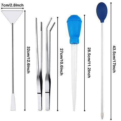 Fish Tank Cleaning Tools, 8 in 1 Aquarium Feeder Tools Kit, Aquarium Plants Cleaner, Stainless Steel Feeding - color: Cleaning Tools 8pcs